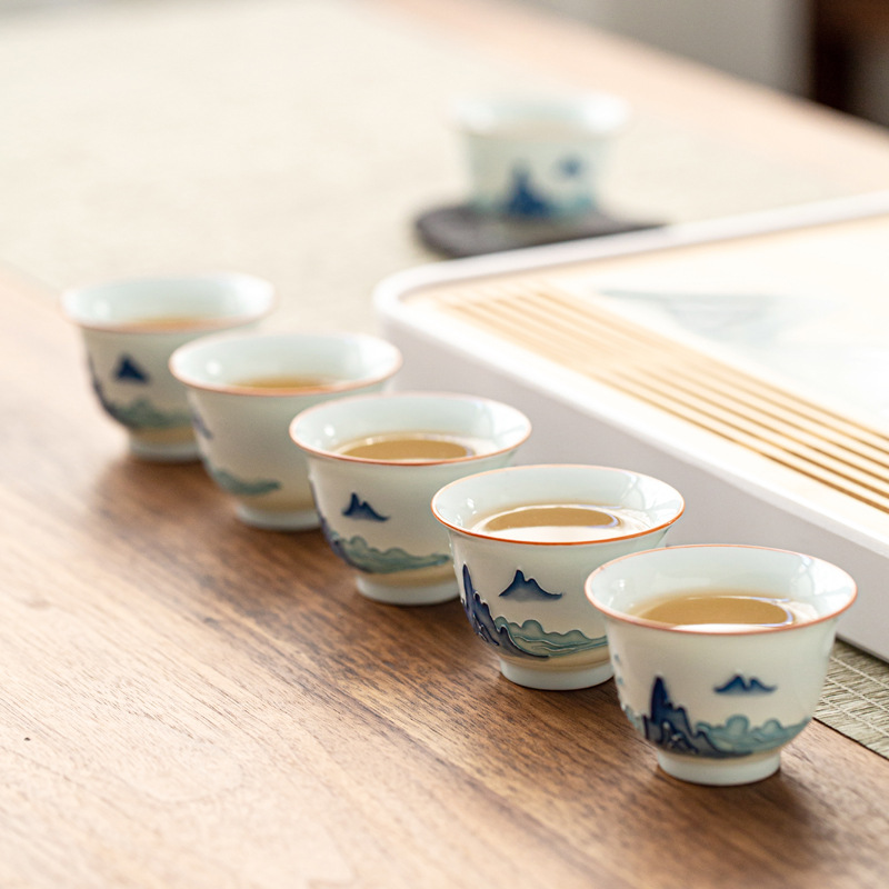 Hand-painted Kung Fu Tea Cup,  - Celadon Ceramic Cup ulasan dan harga