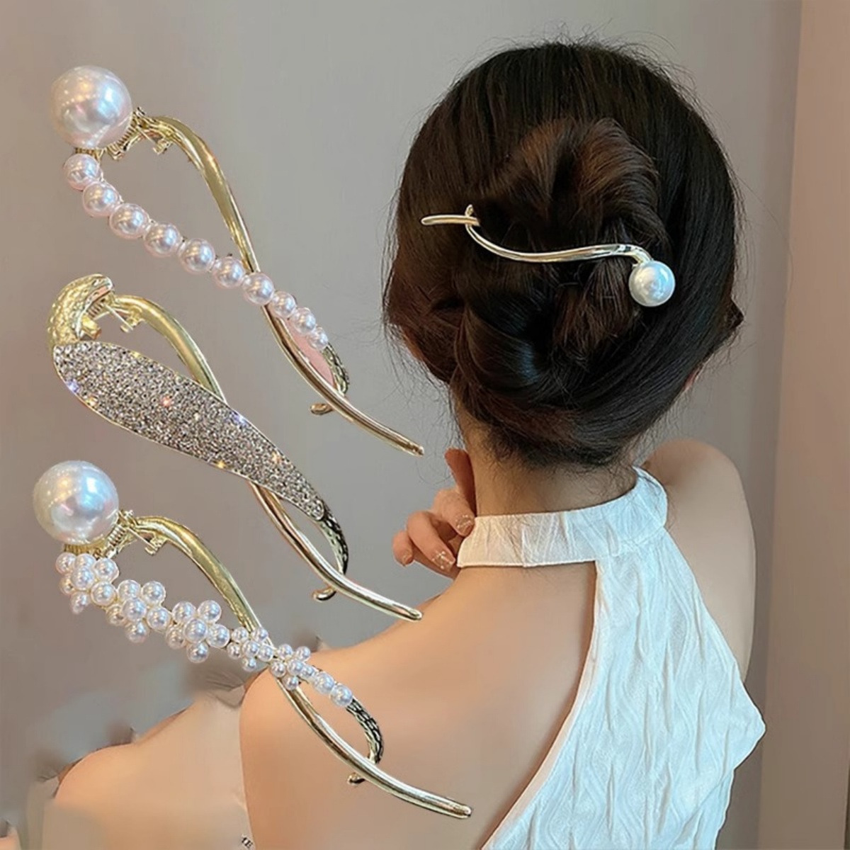 Elegant Glitter Pearl Hair Cli - Korean Lifestyle & Kids Boutique ulasan dan harga