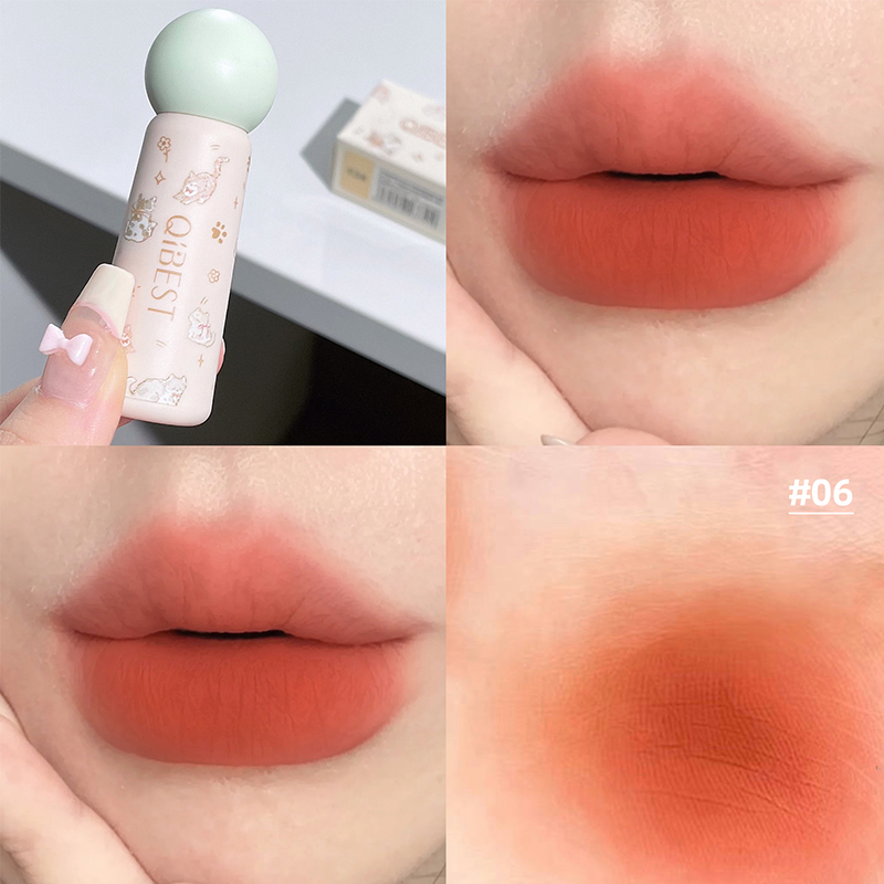 QIBEST Nude Matte Lip Mud Wate - Lip Tint Korean ulasan dan harga