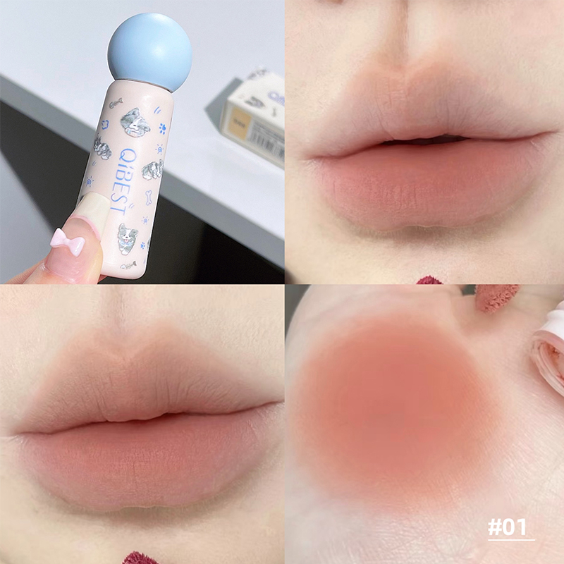 QIBEST Nude Matte Lip Mud Wate - Lip Tint Korean ulasan dan harga