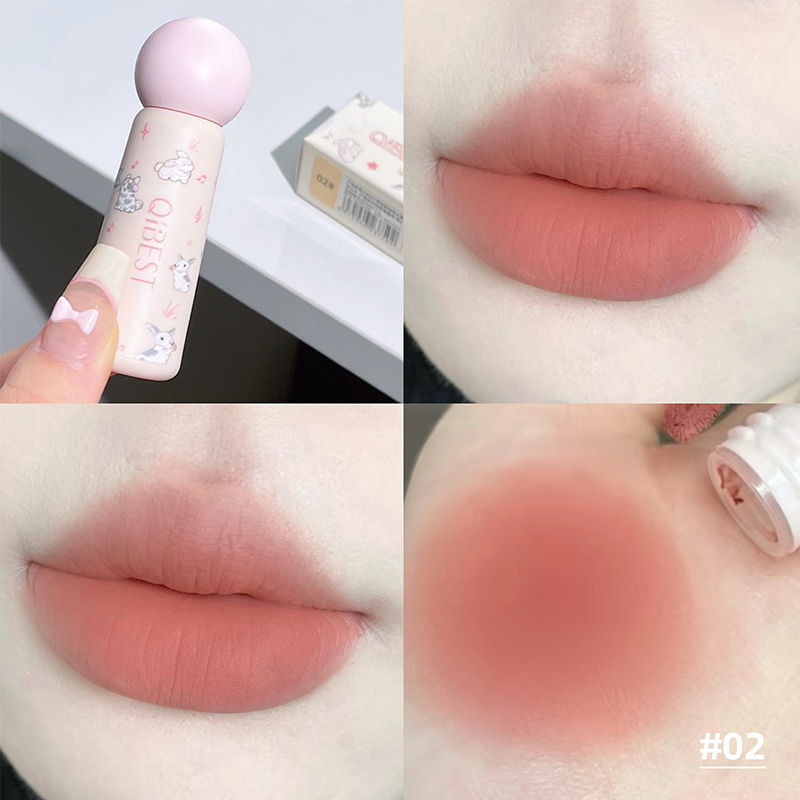 QIBEST Nude Matte Lip Mud Wate - Lip Tint Korean ulasan dan harga