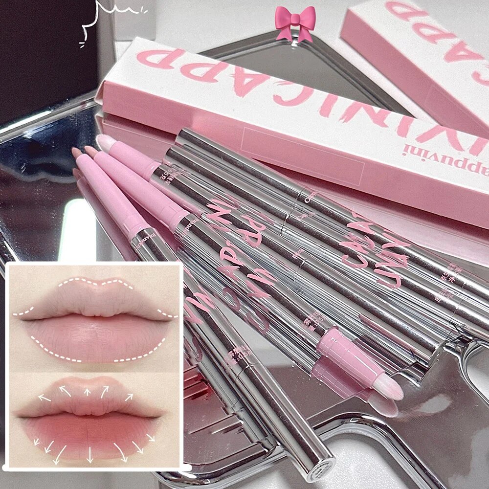 Nude Lip Liner with Lip Brush  - Lip Tint Korean ulasan dan harga